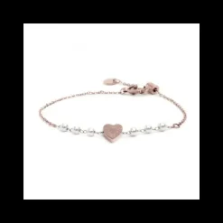 Marlù- Bracciale Cuore Con Cristalli Pvd Rosè