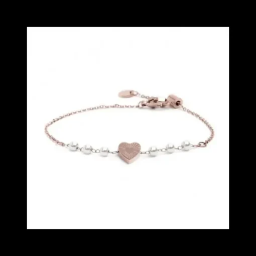 Marlù- Bracciale Cuore Con Cristalli Pvd Rosè