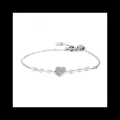 Marlù- Bracciale Cuore Con Cristalli Acciaio