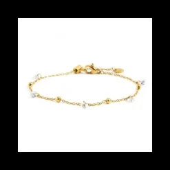 Marlù BRACCIALE ORO CON CRISTALLI BIANCHI E SFERE