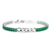 Marlù Bracciale tennis cristalli baguette con catena grumetta centrale