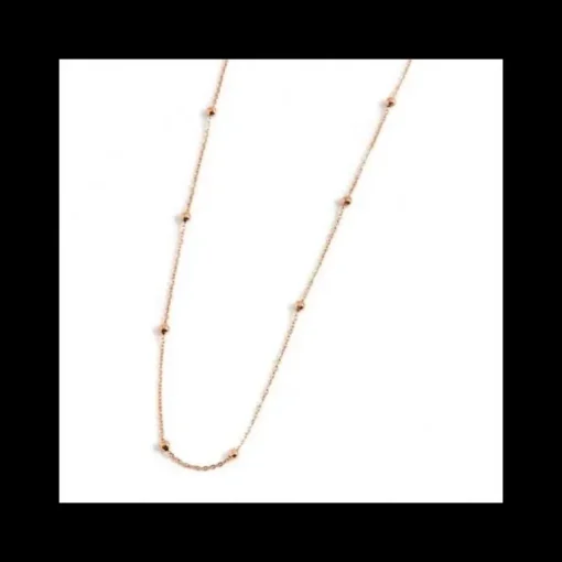 Marlù Collana Acciaio 44Cm Con Sfere Pvd Rosè