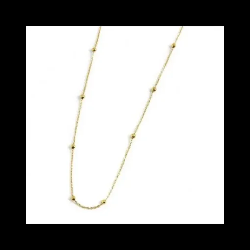 Marlù Collana Acciaio 44Cm Con Sfere Pvd Oro