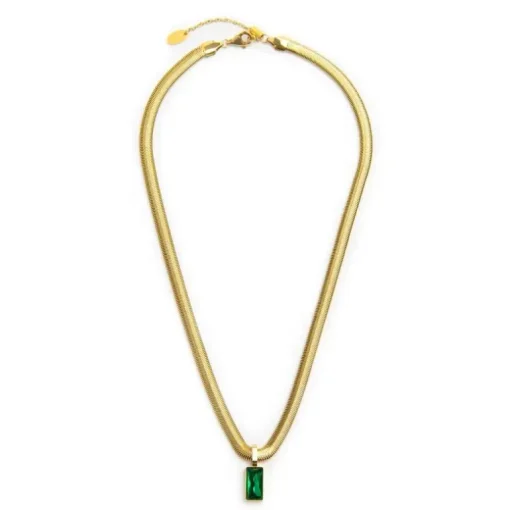 Marlù Collana catena snake cristallo baguette centrale