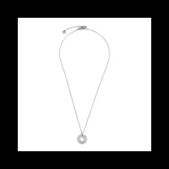 Marlù COLLANA PENDENTE CIRCOLARE MARTELLATO 15MM ACCIAIO
