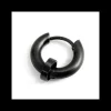 Marlù MONO ORECCHINO PVD NERO CERCHIO 16MM CON ANELLO