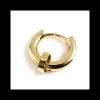 Marlù MONO ORECCHINO PVD ORO CERCHIO 14MM CON ANELLO