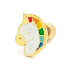 Marlù MONO ORECCHINO UNICORNO PVD ORO CON SMALTI COLORATI