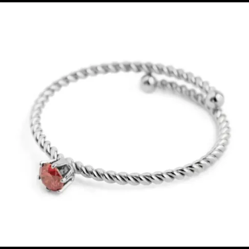 MARLÙ-ANELLO CRISTALLO ARANCIONE 3 MM ACCIAIO