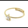 MARLÙ-ANELLO STELLA MARINA CON CRISTALLI BIANCHI PVD ORO