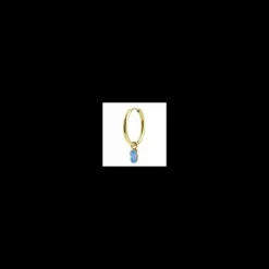 MARLù-ORECCHINO A CERCHIO CON CRISTALLO BAGUETTE ACQUAMARINA PENDENTE PVD ORO