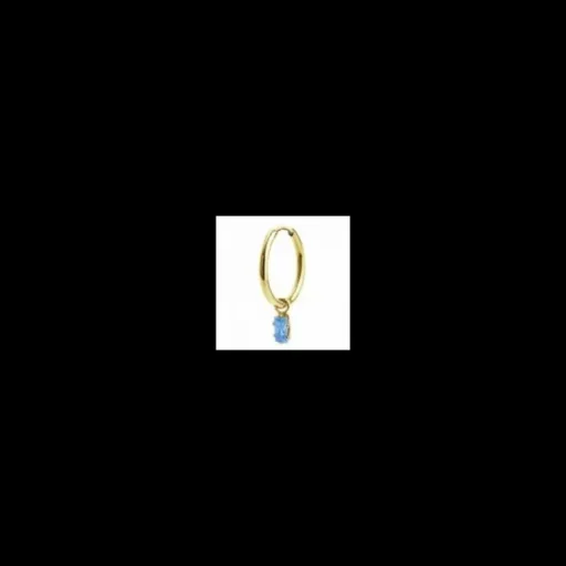 MARLù-ORECCHINO A CERCHIO CON CRISTALLO BAGUETTE ACQUAMARINA PENDENTE PVD ORO