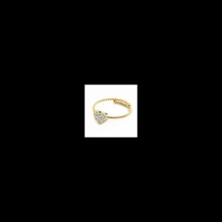 MARLU'-ANELLO CUORE CON CRISTALLI BIANCHI PVD ORO