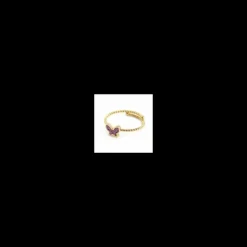 MARLU'-ANELLO FARFALLA CON CRISTALLI VIOLA PVD ORO