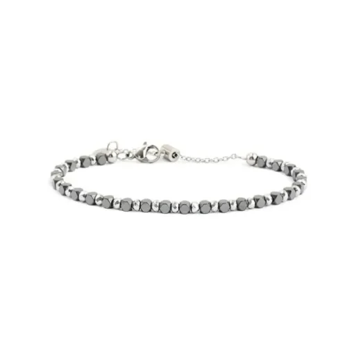 MARLU'-BRACCIALE EMATITE CUBICA ACCIAIO