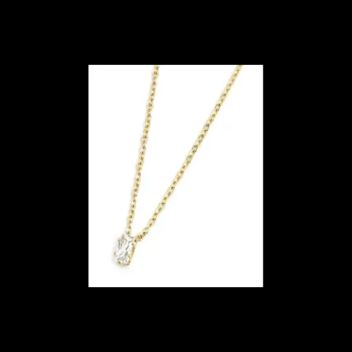 MARLU'-COLLANA CON CRISTALLO BAGUETTE BIANCO PVD ORO