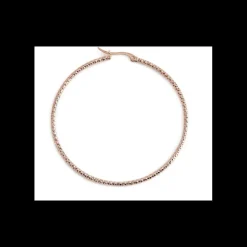 MARLU'-MONO ORECCHINO CERCHIO PVD ROSE' MARTELLATO DIAMETRO 6CM