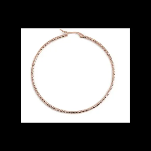 MARLU'-MONO ORECCHINO CERCHIO PVD ROSE' MARTELLATO DIAMETRO 6CM
