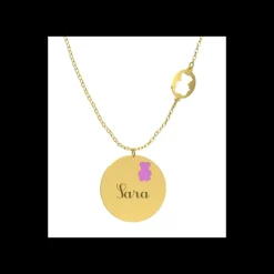 Nanan Collana con Pendente con Orsetto Lilla