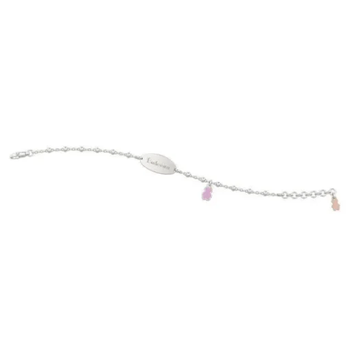 Nanàn Bracciale argento personalizzabile bimbo charm orso