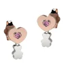 Nanàn Orecchini cuore con "diamantino" ed orsetto