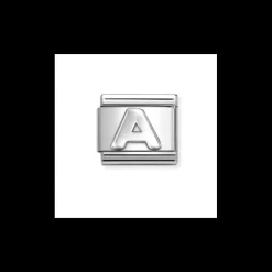 NOMINATION - LINK COMPOSABLE CLASSIC LETTERA A IN ARGENTO