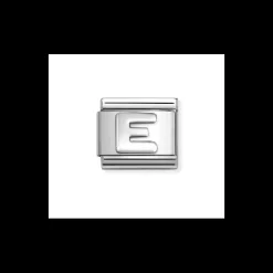 NOMINATION - LINK COMPOSABLE CLASSIC LETTERA E IN ARGENTO