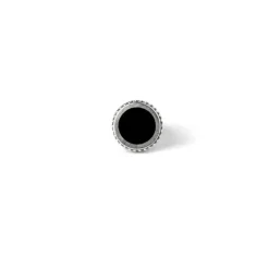 NOVE25 - ORECCHINO SINGOLO LOBO PUNTINATO SMALTO NERO