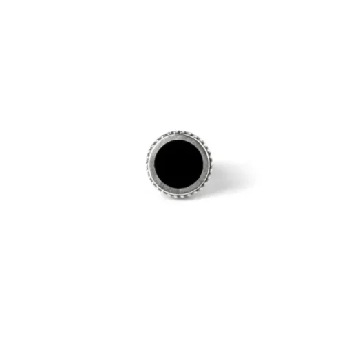 NOVE25 - ORECCHINO SINGOLO LOBO PUNTINATO SMALTO NERO