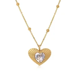 Ops Object - Collana pendente cuore con pietra BELOVED