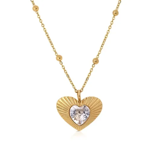 Ops Object - Collana pendente cuore con pietra BELOVED