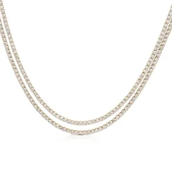 Ops Object - collana tennis doppio con pietre bianche oro giallo GLIMMER
