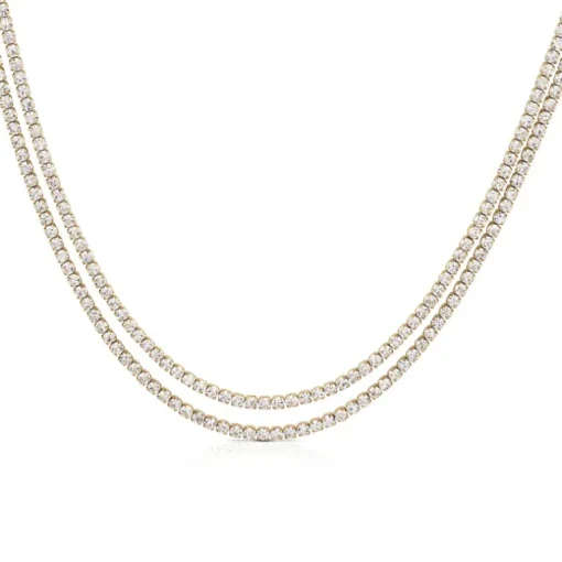 Ops Object - collana tennis doppio con pietre bianche GLIMMER
