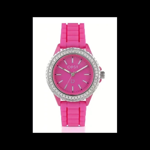 Ops Object - Orologio BRILLIANT con cinturino in silicone fucsia