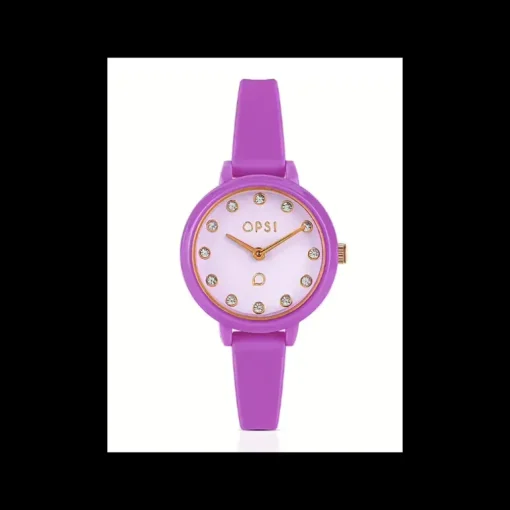 Ops Object - Orologio PRECIOUS ROUND con cinturino in silicone viola