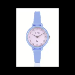 Ops Object - Orologio PRECIOUS ROUND con cinturino in silicone indaco