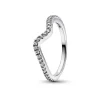 Pandora - Anello Onda Pietre Luminose