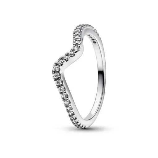 Pandora - Anello Onda Pietre Luminose