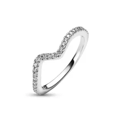 Pandora - Anello Onda Pietre Luminose