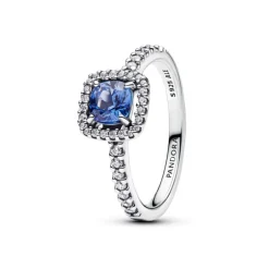 Pandora Anello Punto Luce Quadrato Blu