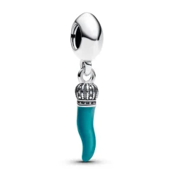 Pandora Charm Pendente Cornino Portafortuna Turchese