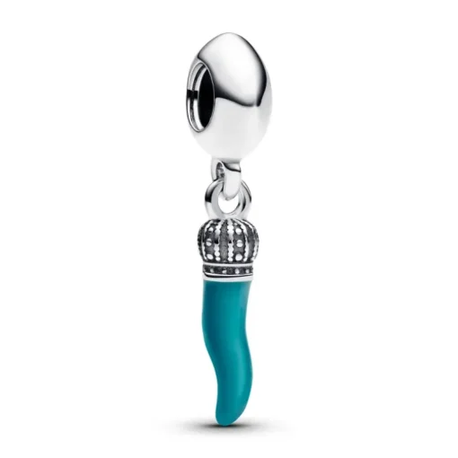 Pandora Charm Pendente Cornino Portafortuna Turchese