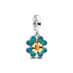 Pandora Charm Pendente Quadrifoglio Girevole - con diamante creato in laboratorio