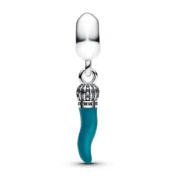 Pandora Charm Pendente Cornino Portafortuna Turchese
