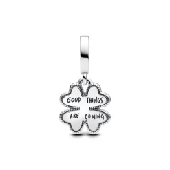Pandora Charm Pendente Quadrifoglio Girevole - con diamante creato in laboratorio