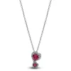 Pandora Collana Doppi Cuori Rossi