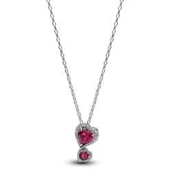 Pandora Collana Doppi Cuori Rossi