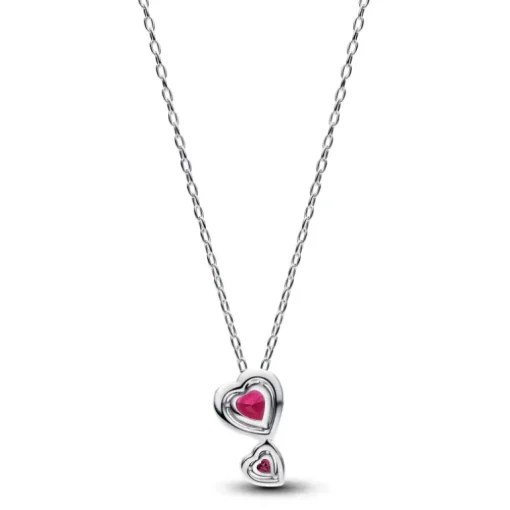 Pandora Collana Doppi Cuori Rossi
