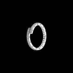 PANDORA Anello Scintillante Logo Pandora e Cuori