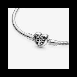 Pandora Bracciale con maglia snake, chiusura a cuore e albero della vita